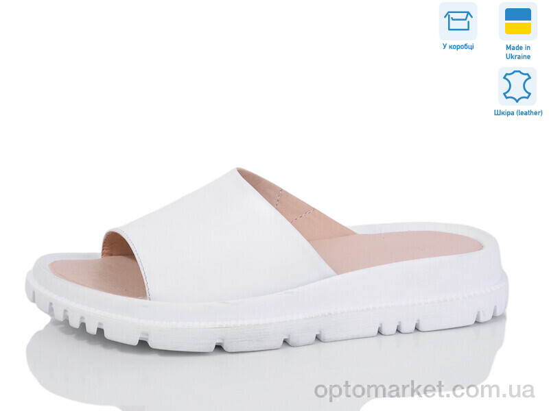 Купить Шльопанці жіночі 001-4 біла шкіра Lena білий, фото 1