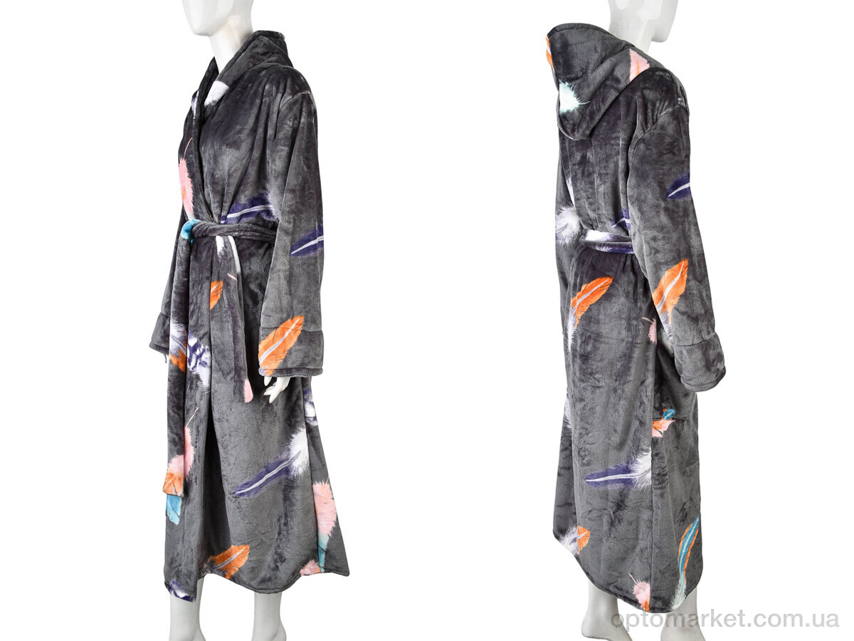 Купить Халат жіночі 002-4 grey Banko сірий, фото 3