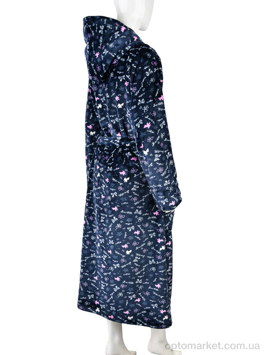 Купить Халат жіночі 002-8 navy Banko синій, фото 2