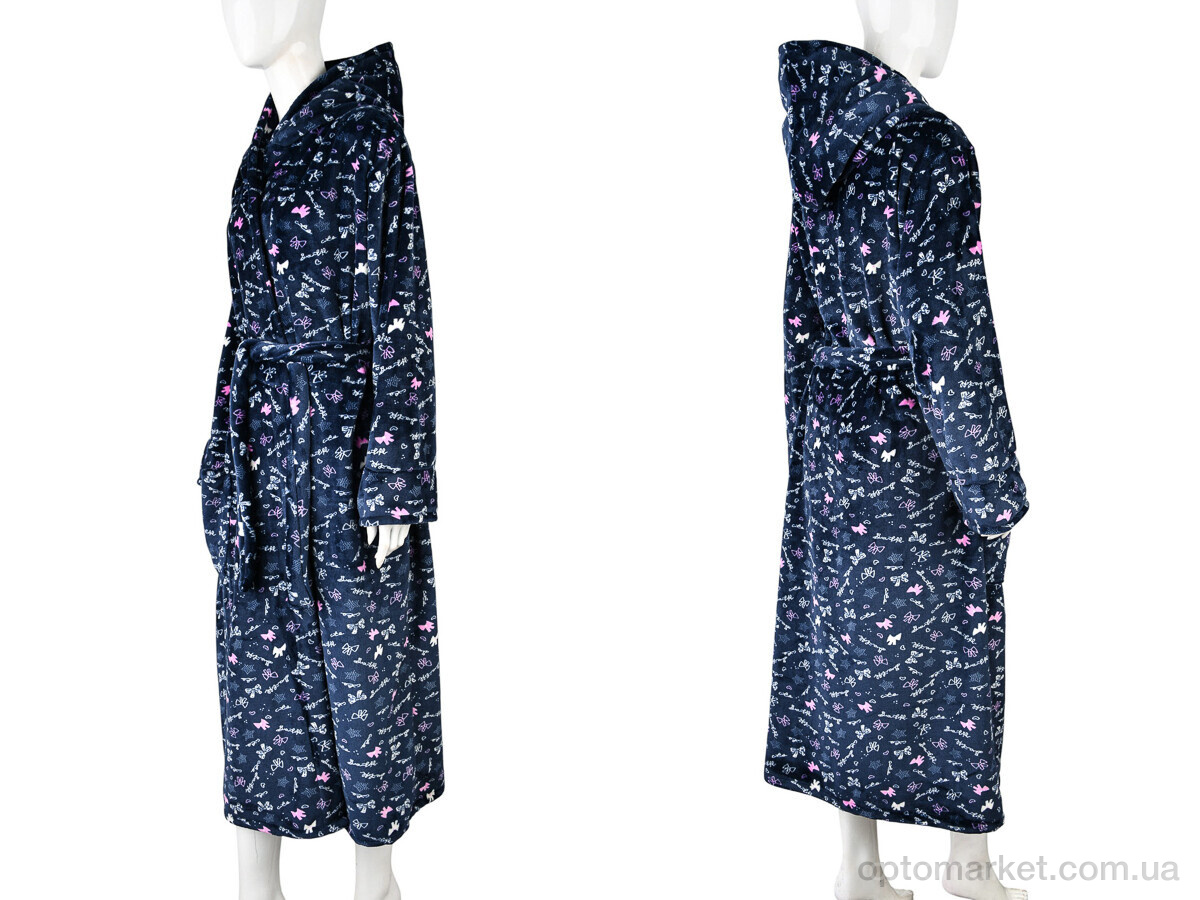 Купить Халат жіночі 002-8 navy Banko синій, фото 3