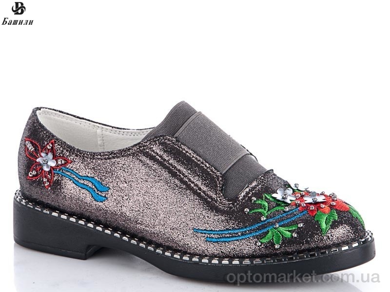 Купить Туфлі дитячі 006-53 gun Башили бронзовий, фото 1