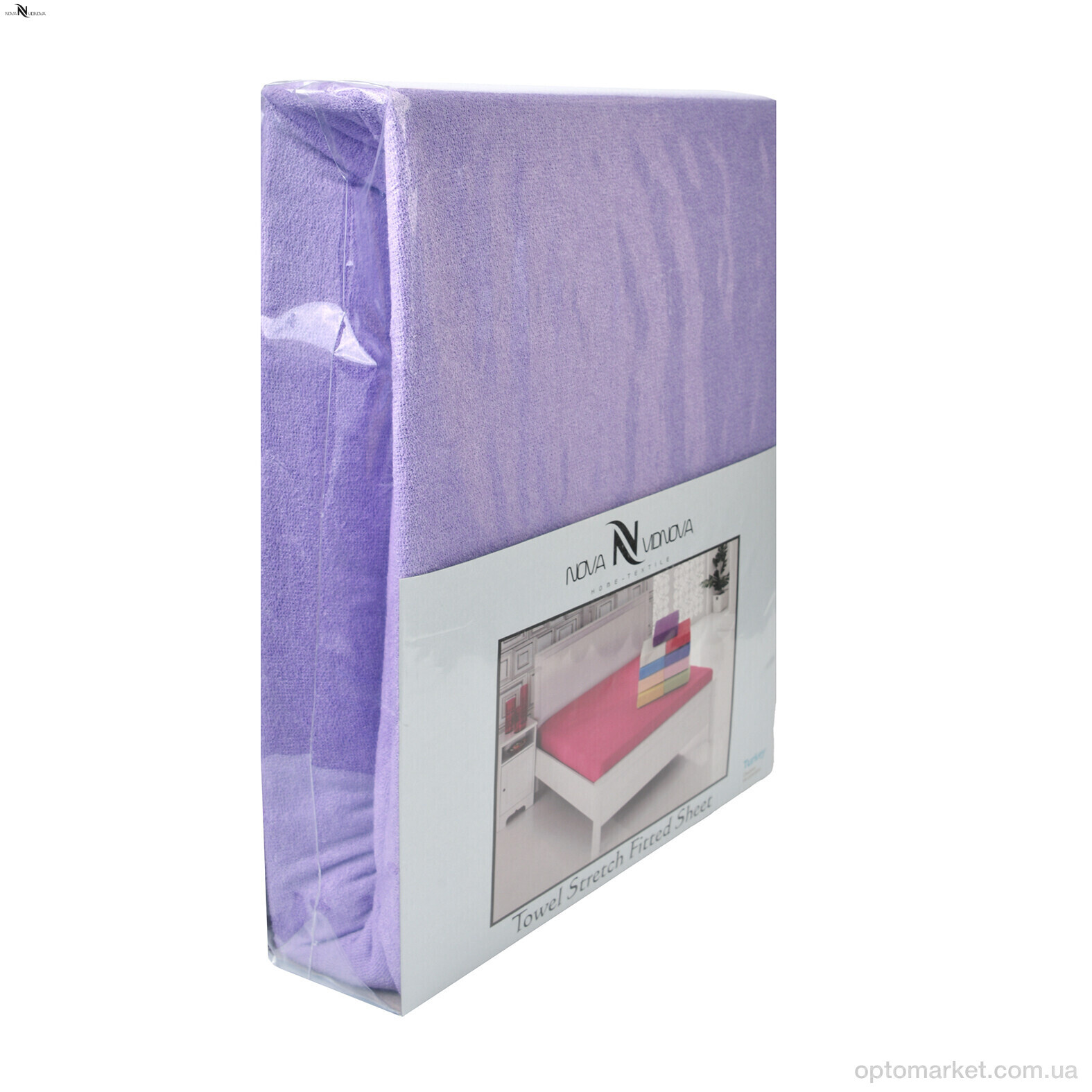 Купить Постільна білизна унісекс 01-1 Простирало МАХРОВЕ (140x200)+одна наволочка(50x70) фіолетовий NOVA VIDNOVA фіолетовий, фото 2