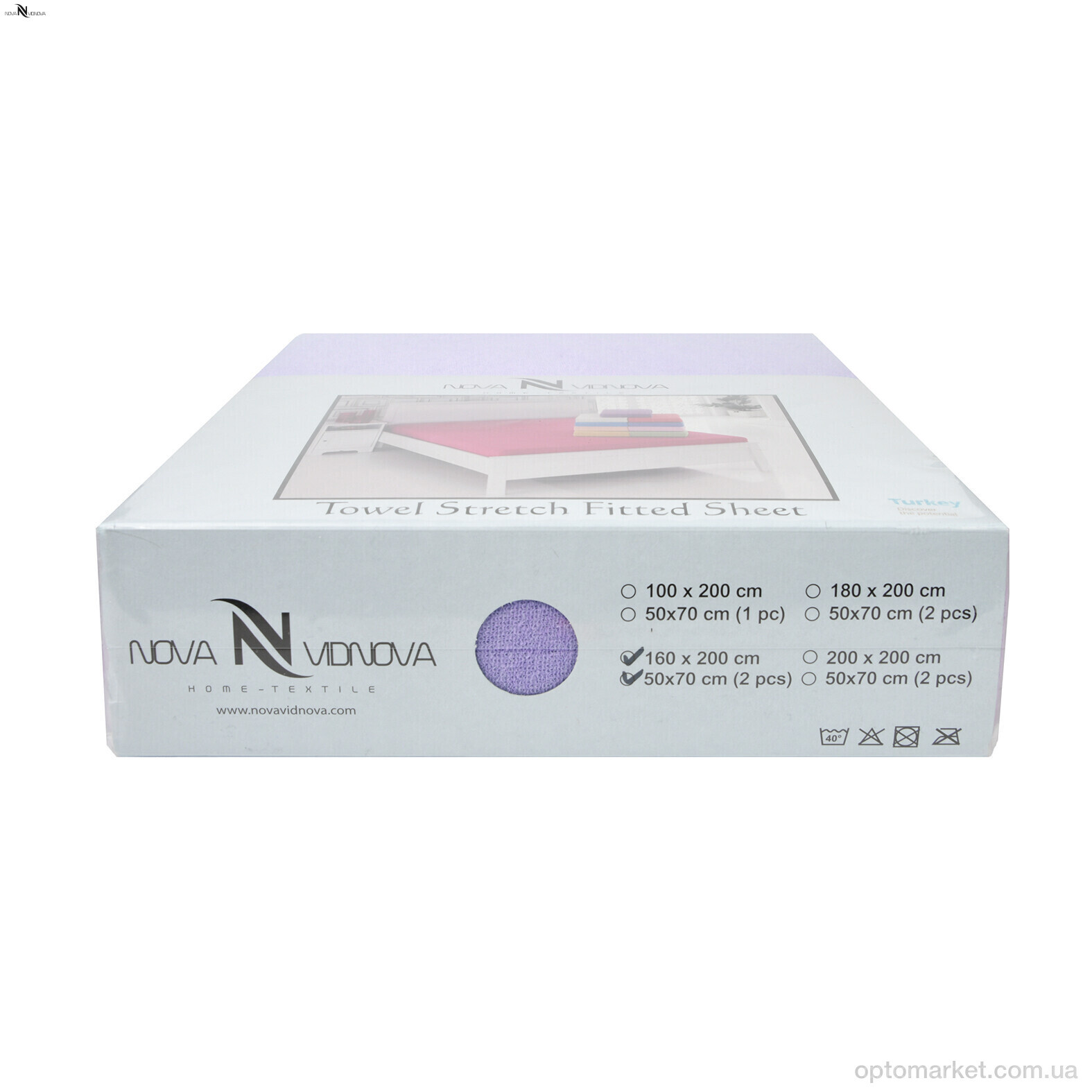 Купить Постільна білизна унісекс 01-1 Простирало МАХРОВЕ (180x200)+дві наволочки(50x70) фіолетовий NOVA VIDNOVA фіолетовий, фото 3