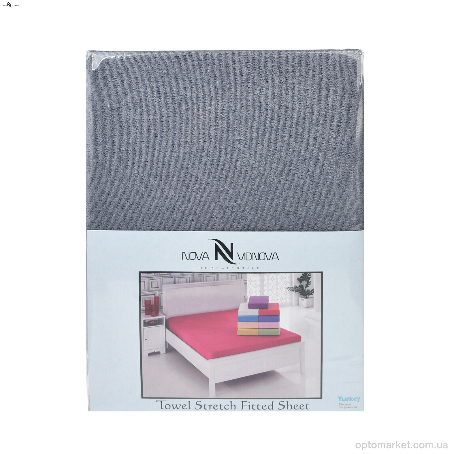 Купить Постільна білизна унісекс 01-2 Простирало МАХРОВЕ (160x200)+дві наволочки(50x70) сірий NOVA VIDNOVA сірий, фото 1