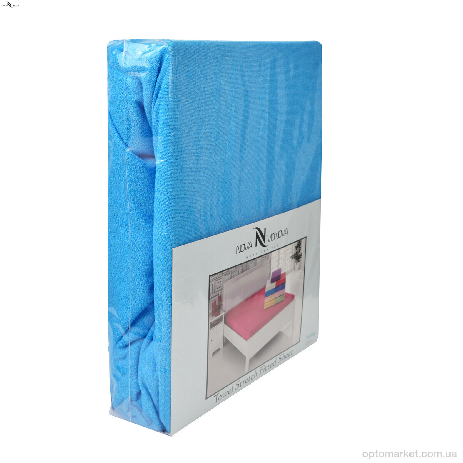 Купить Постільна білизна унісекс 01-4 Простирало МАХРОВЕ (160x200)+дві наволочки(50x70) блакитний NOVA VIDNOVA блакитний, фото 2