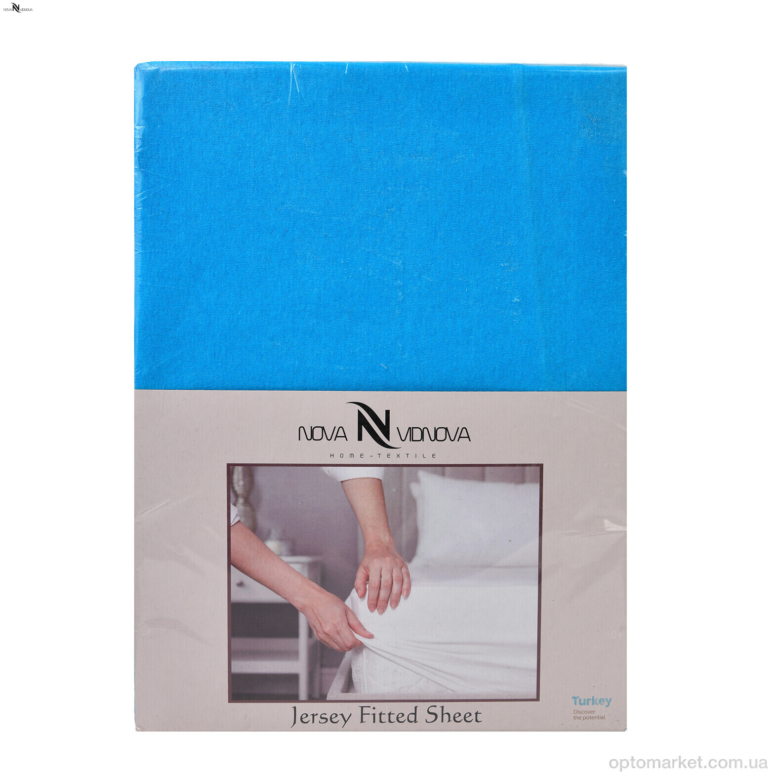 Купить Постільна білизна унісекс 01-4 Простирало ТРИКОТАЖНЕ (180x200)+дві наволочки(50x70) блакитний NOVA VIDNOVA блакитний, фото 1