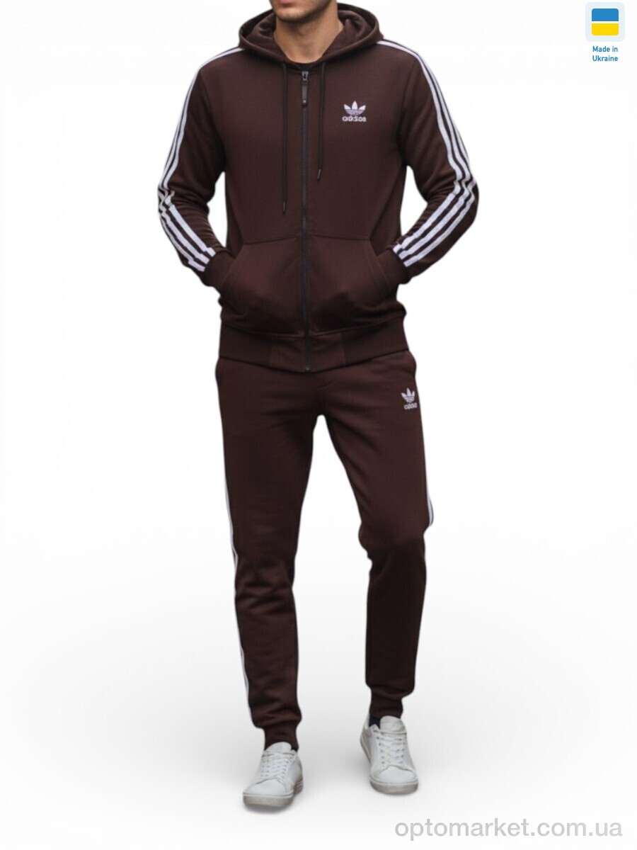 Купить Спортивний костюм чоловічі 01 шоколадний A.idas коричневий, фото 2