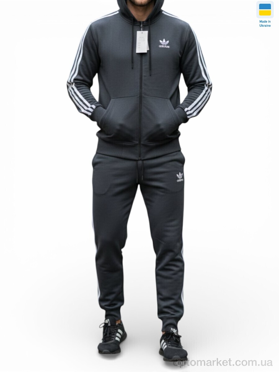 Купить Спортивний костюм чоловічі 01 т.сірий A.idas сірий, фото 2