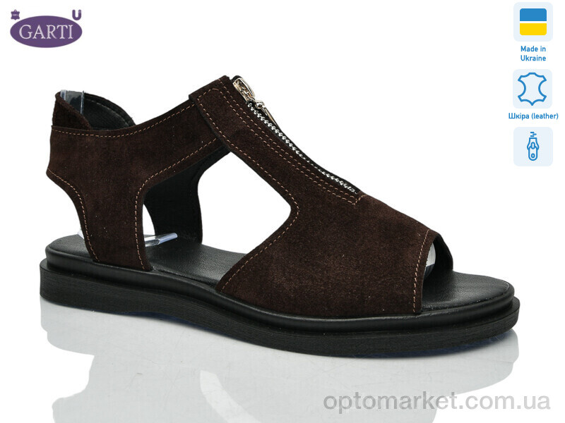 Купить Босоніжки жіночі 0127 коричневий замш Garti коричневий, фото 1