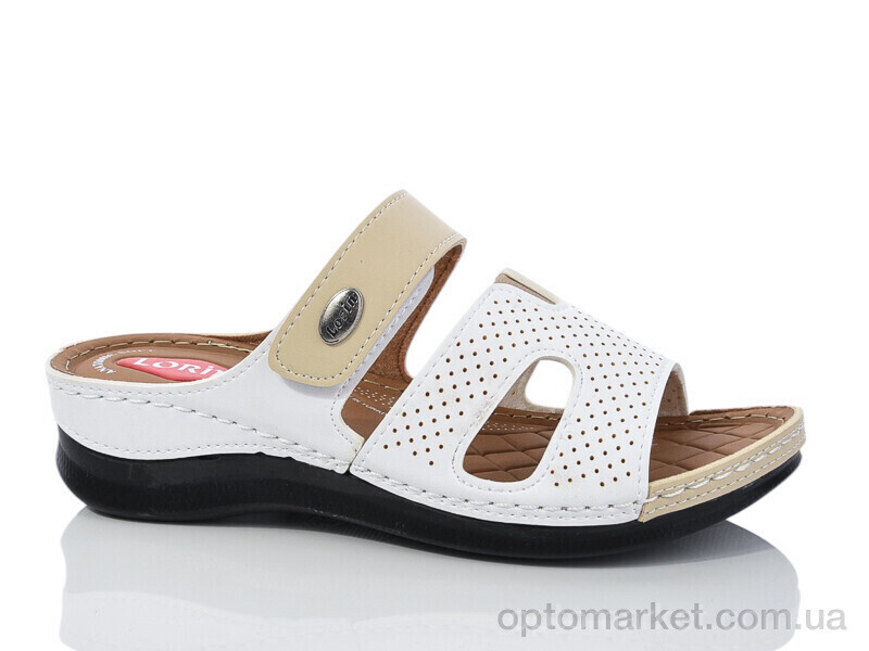 Купить Шльопанці жіночі 013-77 white-beige Lorin білий, фото 1
