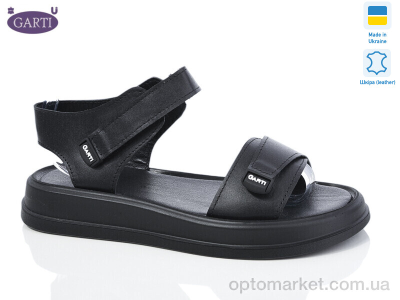 Купить Босоніжки жіночі 0136 чорна шкіра Garti чорний, фото 1
