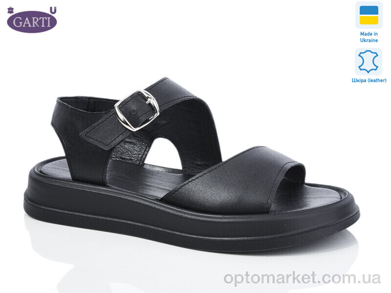 Купить Босоніжки жіночі 0138 чорна шкіра Garti чорний, фото 1
