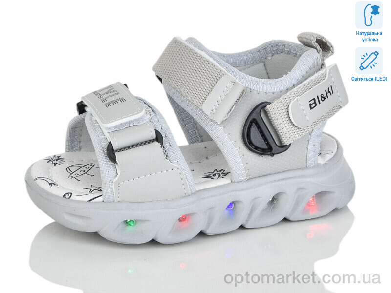 Купить Босоніжки дитячі 01403C LED Bi&Ki сірий, фото 1
