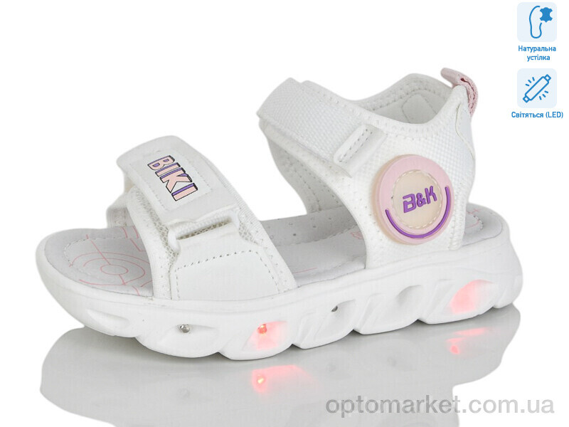 Купить Босоніжки дитячі 01406K LED Bi&Ki білий, фото 1