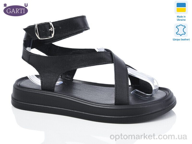 Купить Босоніжки жіночі 0191 чорна шкіра Garti чорний, фото 1