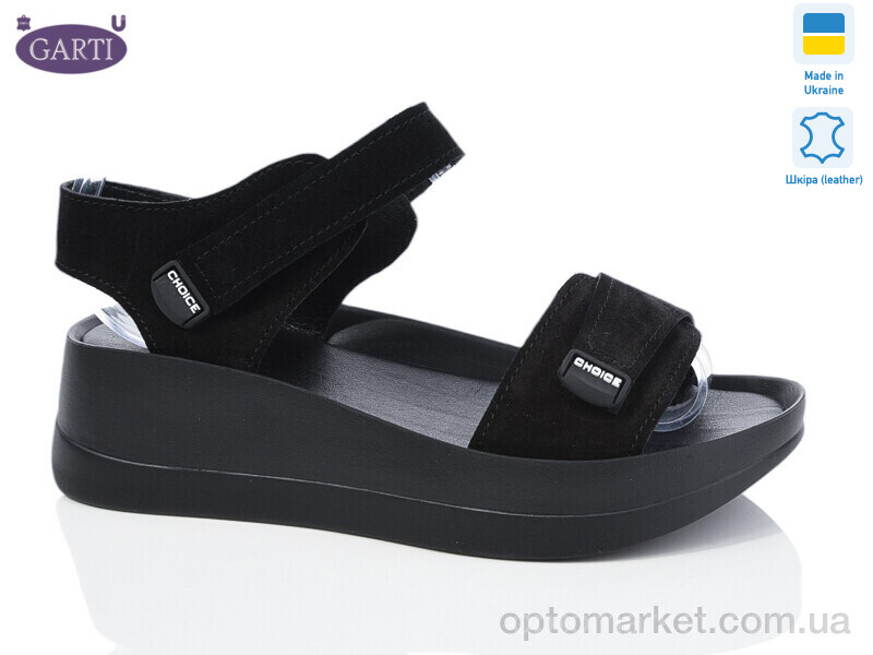 Купить Босоніжки жіночі 0196 чорний замш Garti чорний, фото 1