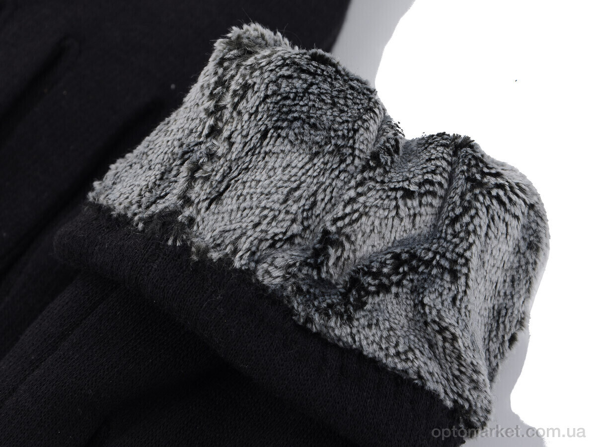 Купить Рукавички жіночі 02 трикотаж махра RuBi чорний, фото 3