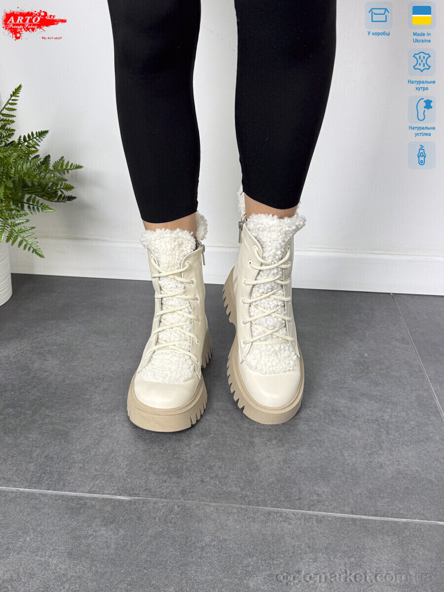 Купить Черевики жіночі 022 св.беж.ш.хутро ARTO бежевий, фото 2