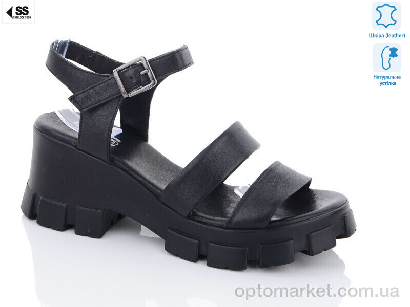 Купить Босоніжки жіночі 024-008-3043 Sherlock Soon чорний, фото 1