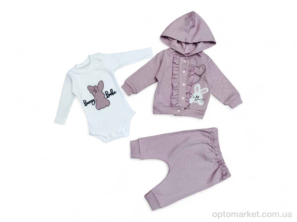 Купить Комплекти дитячі дитячі 028 т.пудра боді-трійка Pakel Kids рожевий, фото 1
