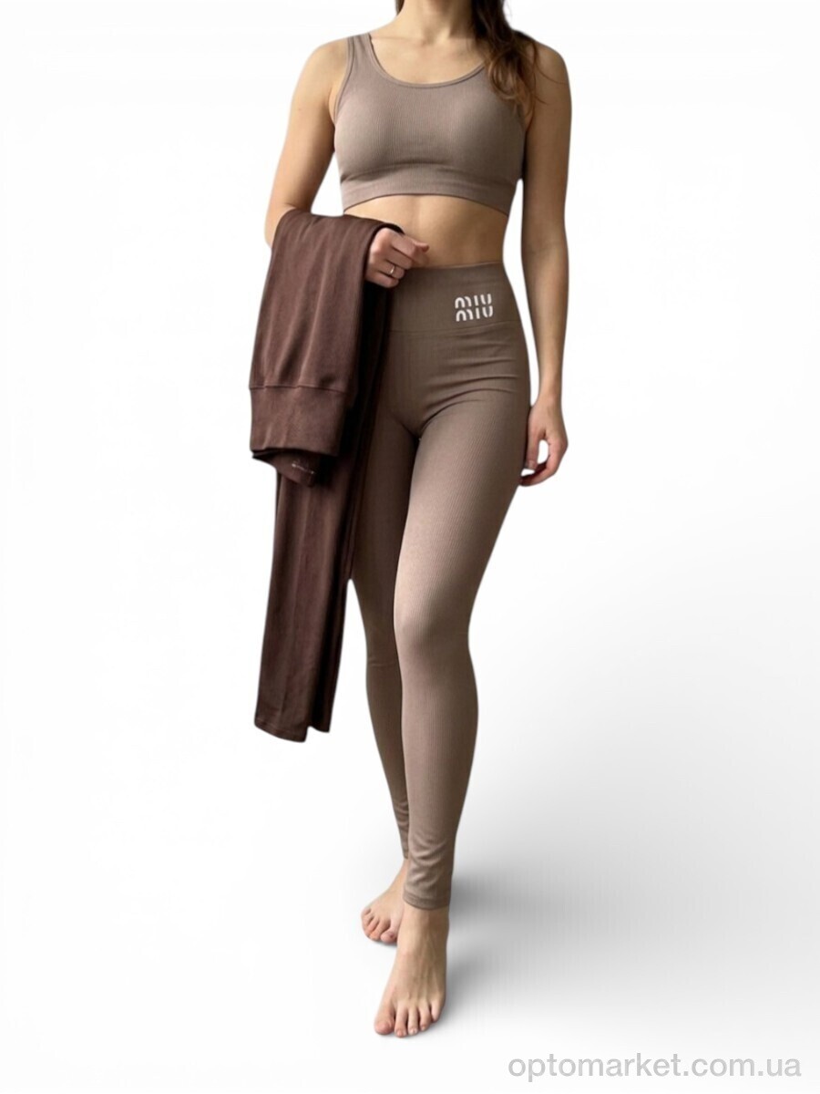 Купить Лосини жіночі 05 мокко M.u Miu коричневий, фото 2