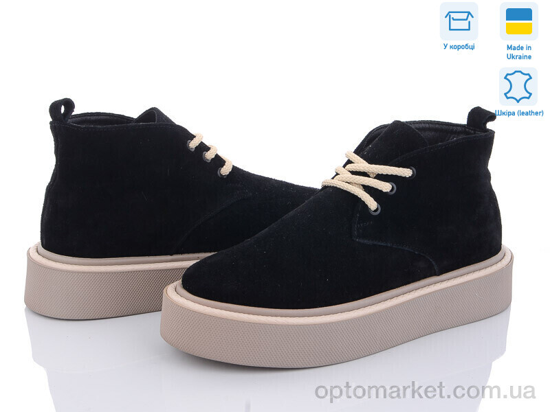 Купить Черевики жіночі 07001-39 чер замш хутро A.N.I.One чорний, фото 1