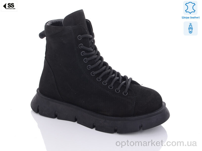 Купить Черевики жіночі 072-02-412-234 Sherlock Soon чорний, фото 1