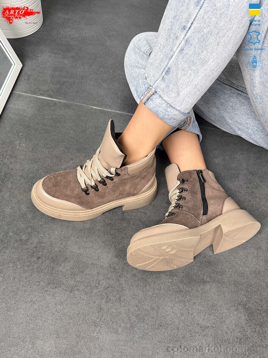 Купить Черевики жіночі 075 кофе з. ARTO коричневий, фото 2