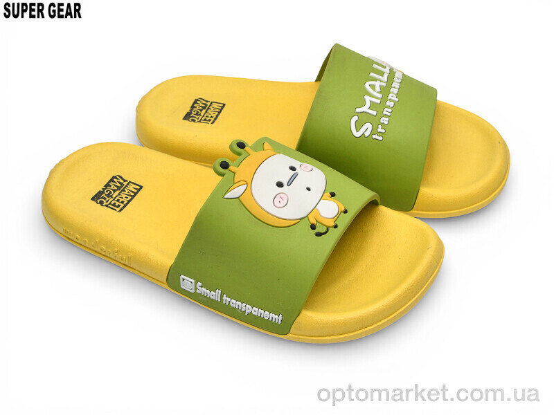 Купить Шльопанці дитячі 0831-01 yellow Super Gear зелений, фото 1