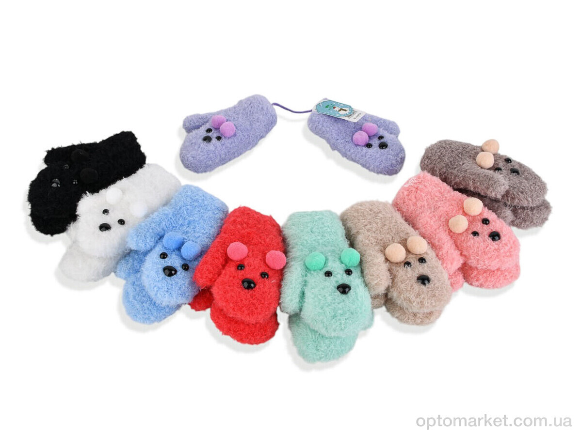 Купить Рукавиці дитячі 0903 (тедді) mix Корона мікс, фото 1