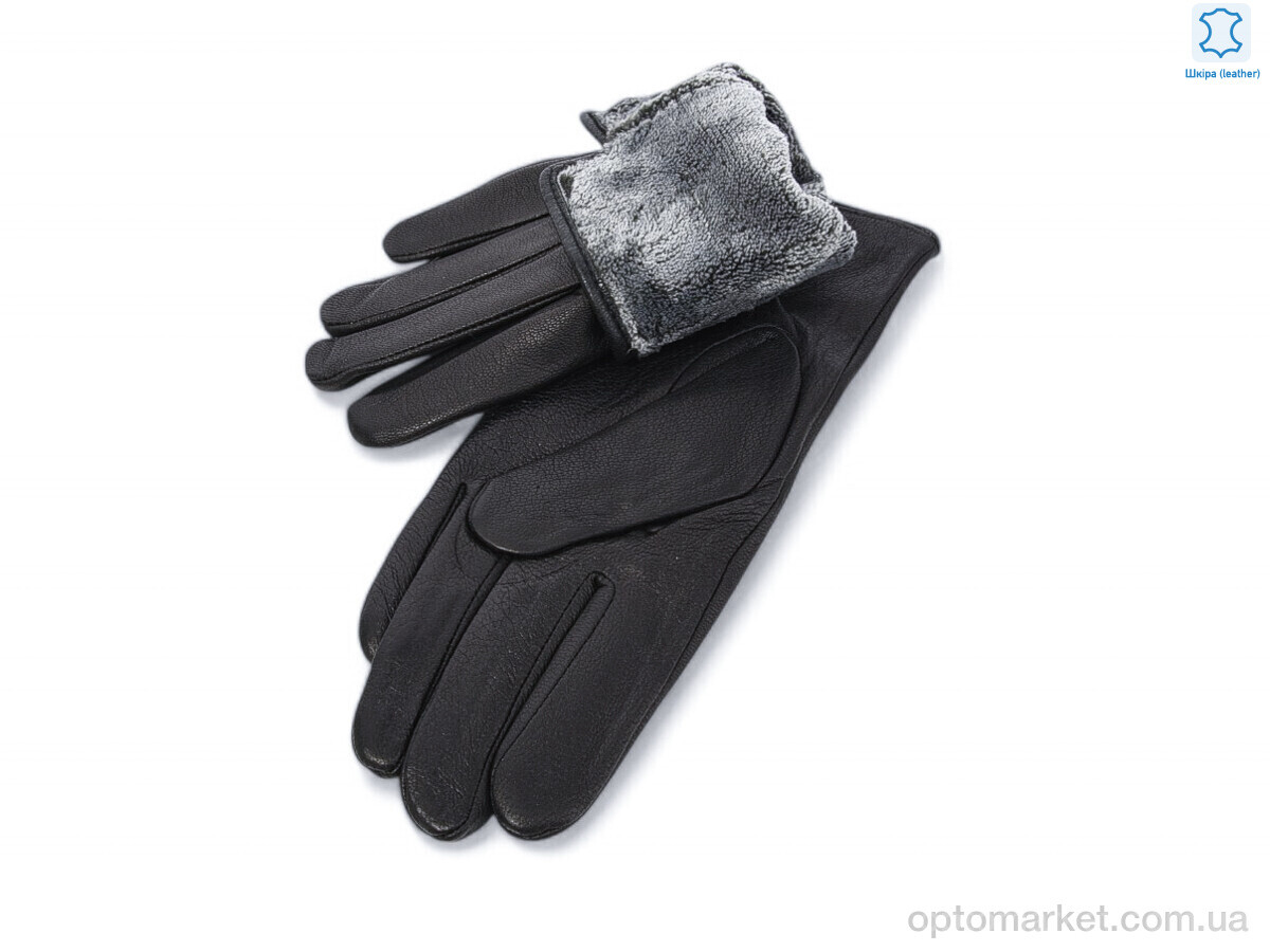 Купить Рукавички жіночі 1 black шкіра олень махра Rubi чорний, фото 2