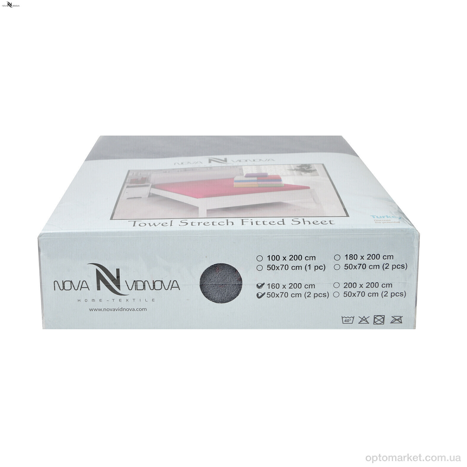 Купить Постільна білизна унісекс 101-2 Простирало  МАХРОВЕ (120x200)+одна наволочка(50x70) сірий NOVA VIDNOVA фіолетовий, фото 3