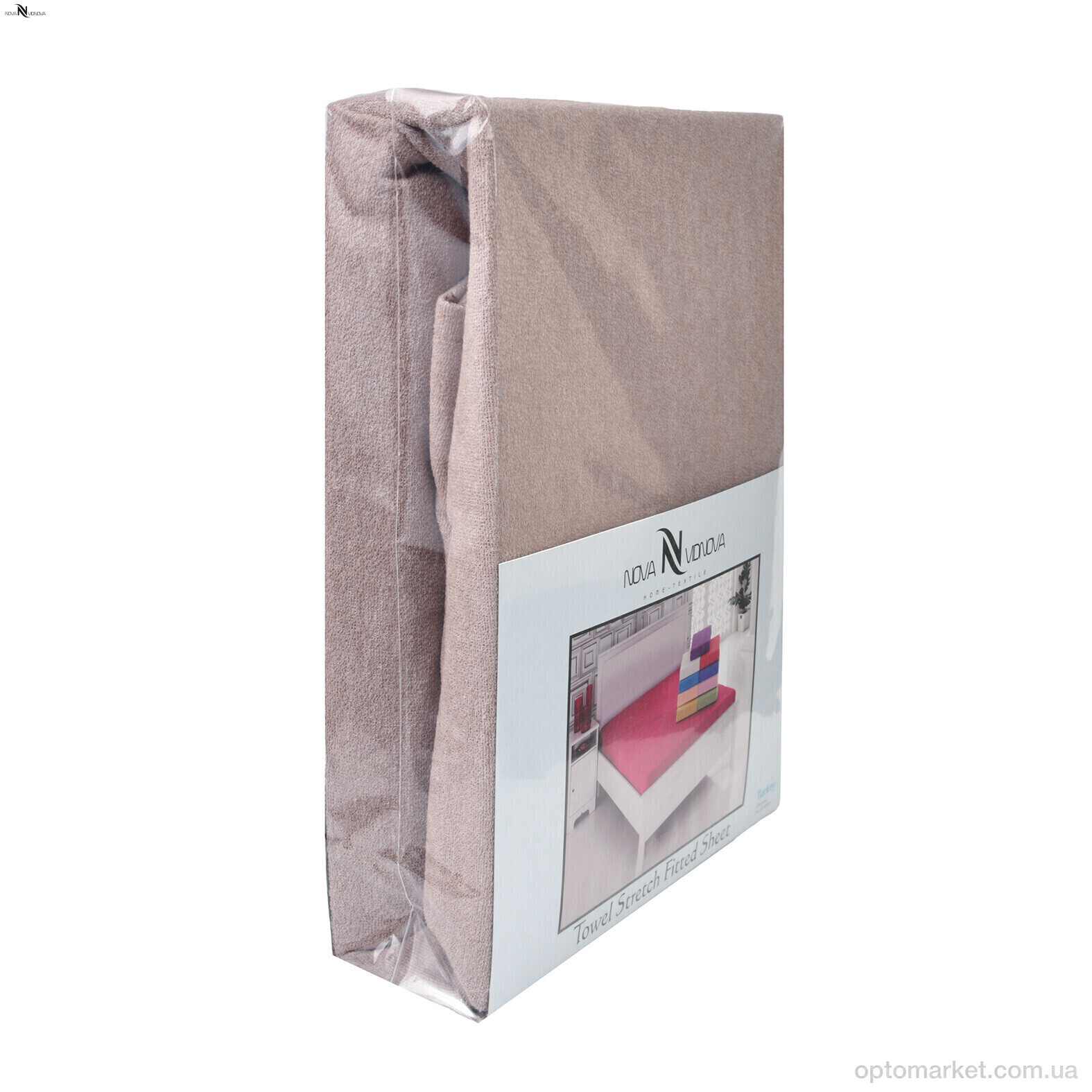 Купить Постільна білизна унісекс 101-3 Простирало МАХРОВЕ (120x200)+одна наволочка(50x70) бежевий NOVA VIDNOVA сірий, фото 2