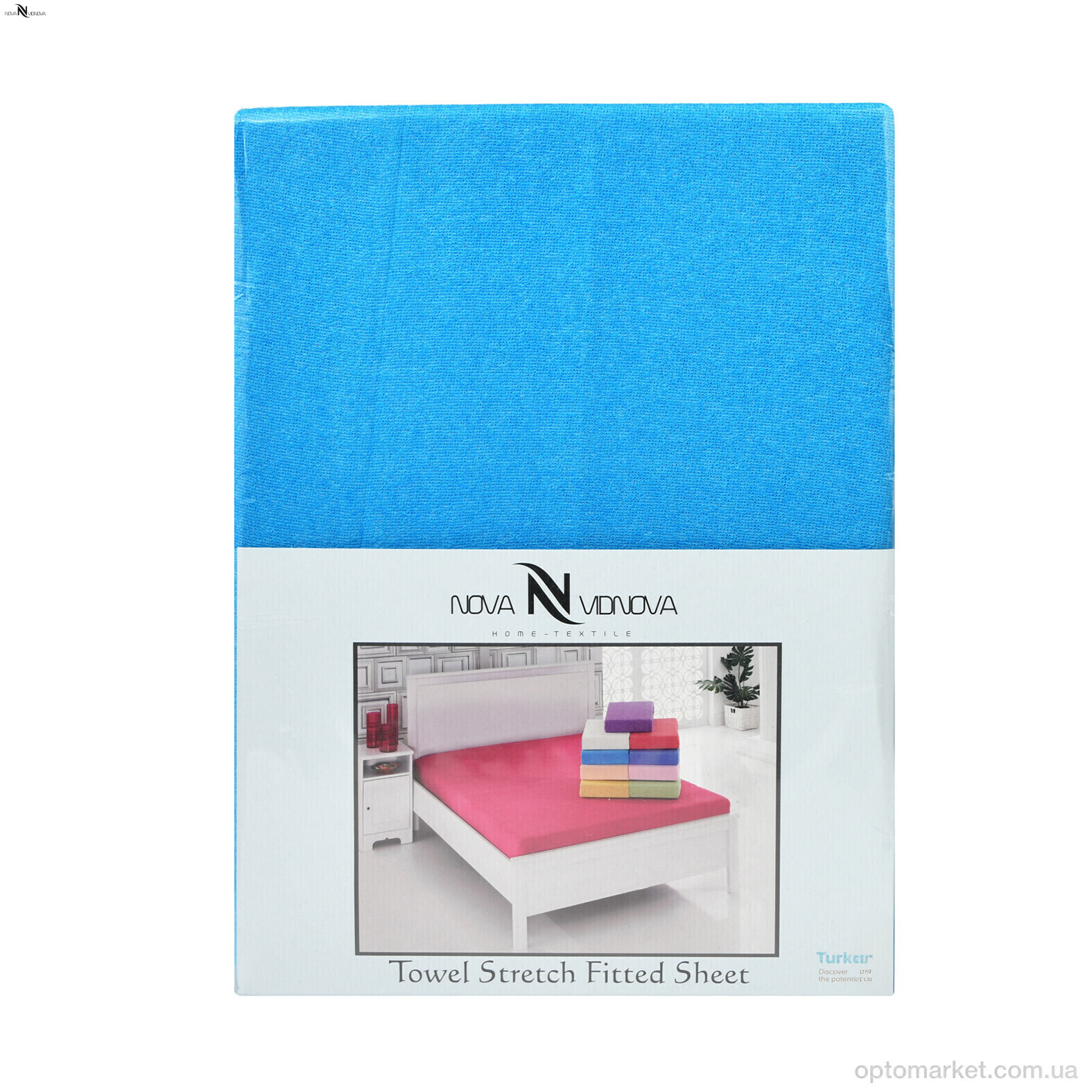 Купить Постільна білизна унісекс 101-4 Простирало МАХРОВЕ (120x200)+одна наволочка(50x70) блакитний NOVA VIDNOVA сірий, фото 1