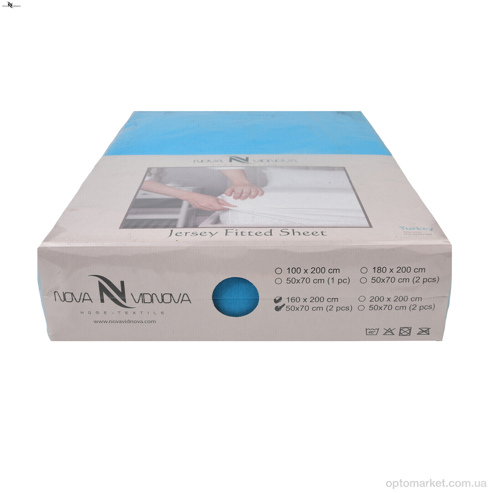 Купить Постільна білизна унісекс 101-4 Простирало ТРИКОТАЖНЕ (120x200)+одна наволочка(50x70) блакитний NOVA VIDNOVA блакитний, фото 3
