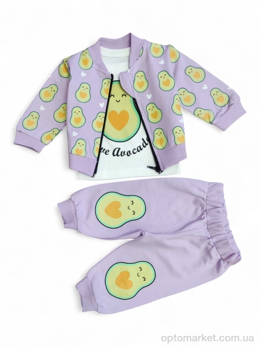 Купить Комплекти дитячі дитячі 1015 бузковий костюм-трійка Luqqa Kids фіолетовий, фото 1