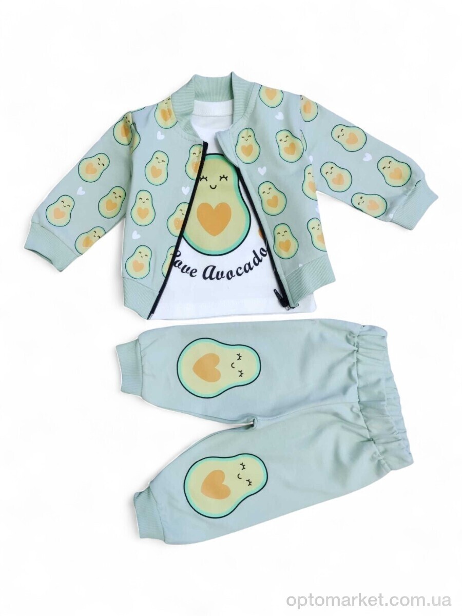 Купить Комплекти дитячі дитячі 1015 м'ятний костюм-трійка Luqqa Kids зелений, фото 1