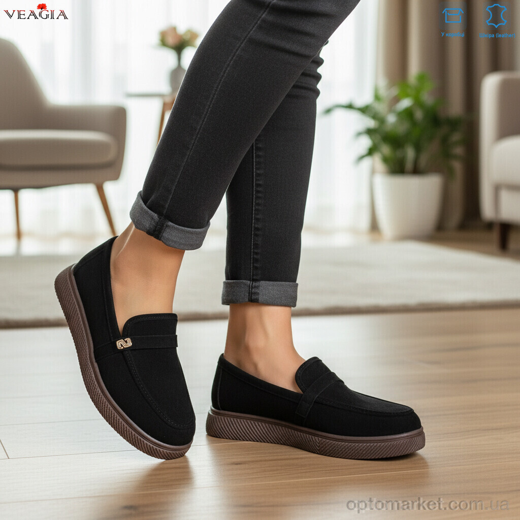Купить Туфлі жіночі 10172-1 Veagia чорний, фото 2