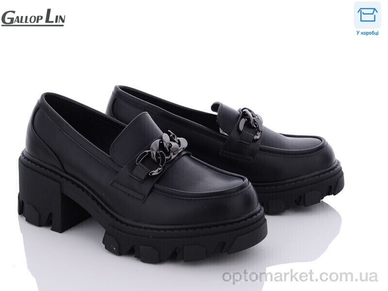 Купить Туфлі жіночі 102 чорний Gallop Lin чорний, фото 1