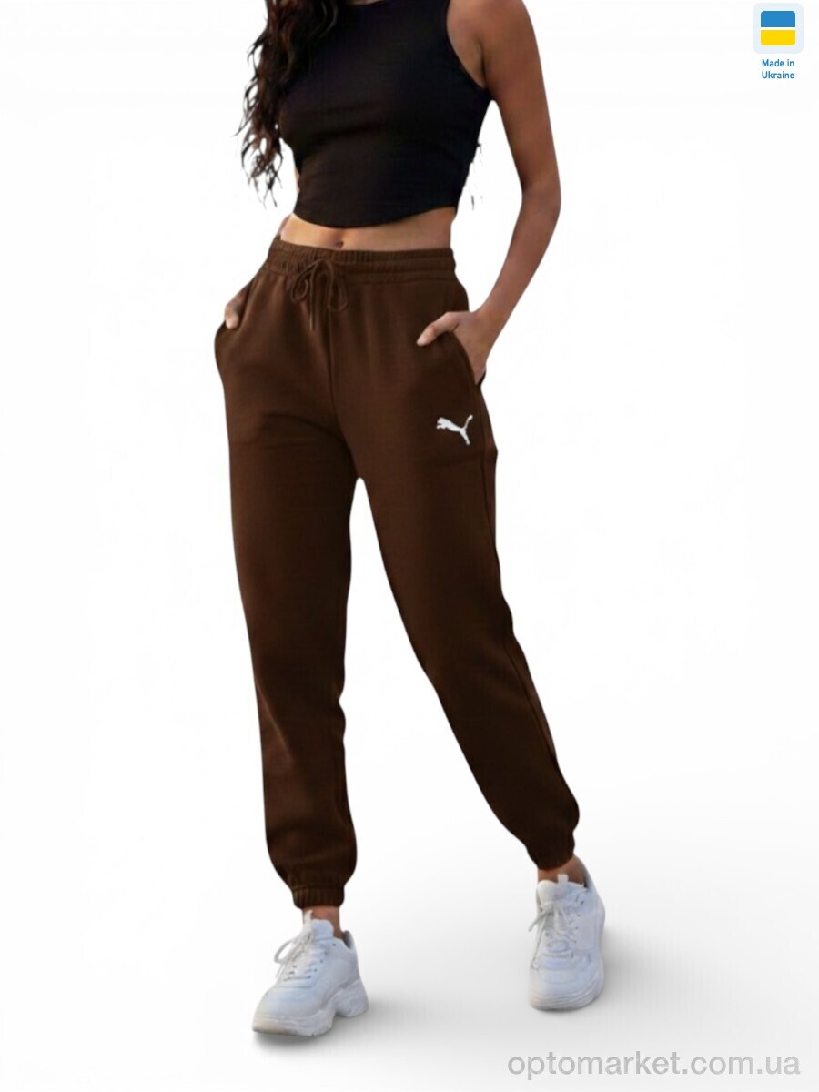 Купить Спортивні штаны жіночі 10231PU шоколад P.ma коричневий, фото 2