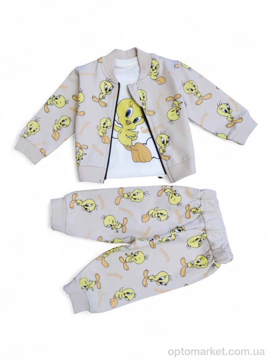 Купить Комплекти дитячі дитячі 1025 бежевий костюм-трійка Luqqa Kids бежевий, фото 1