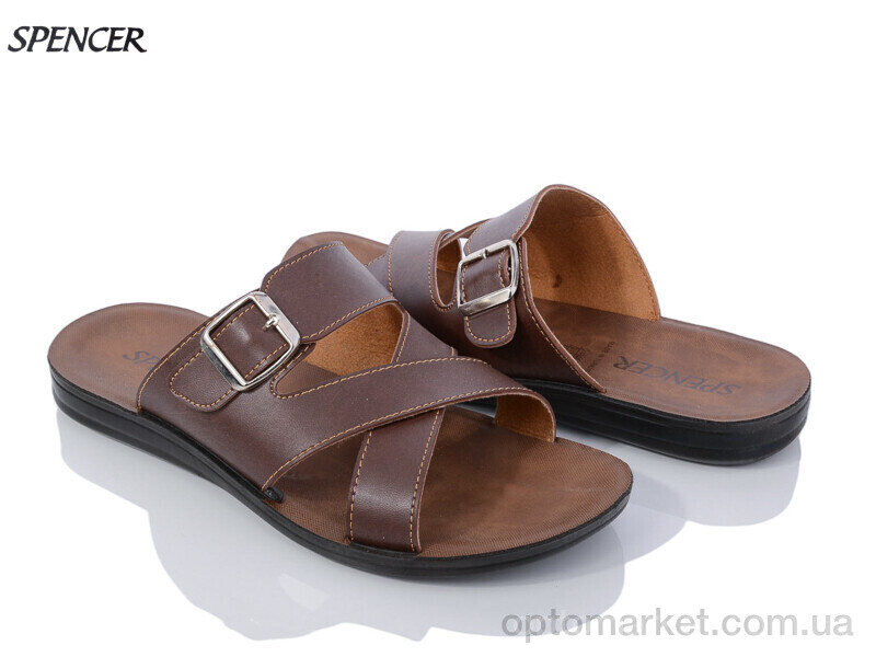Купить Шльопанці чоловічі 10461 brown Spencer коричневий, фото 1