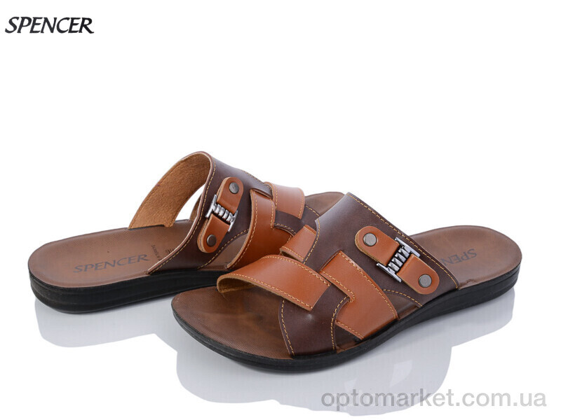 Купить Шльопанці чоловічі 10575 brown Spencer коричневий, фото 1