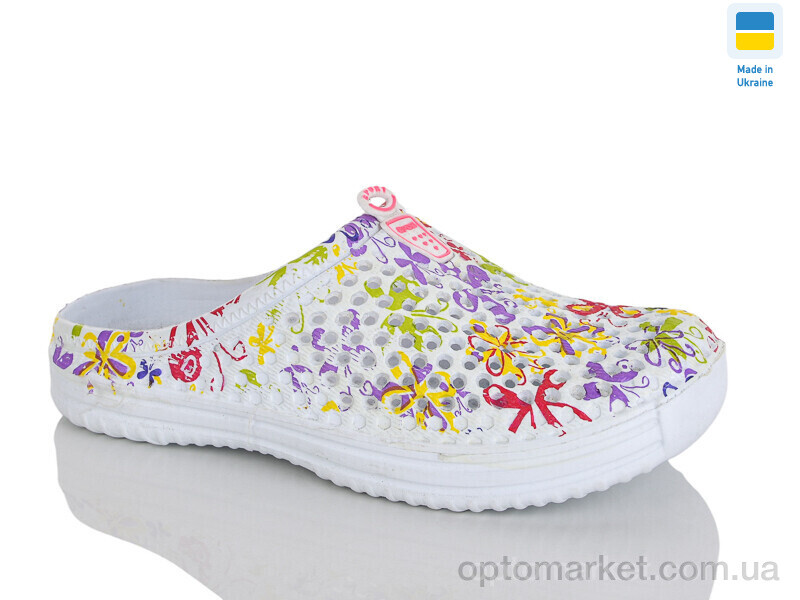 Купить Крокси жіночі 107 біло-жовтий Olimp білий, фото 1