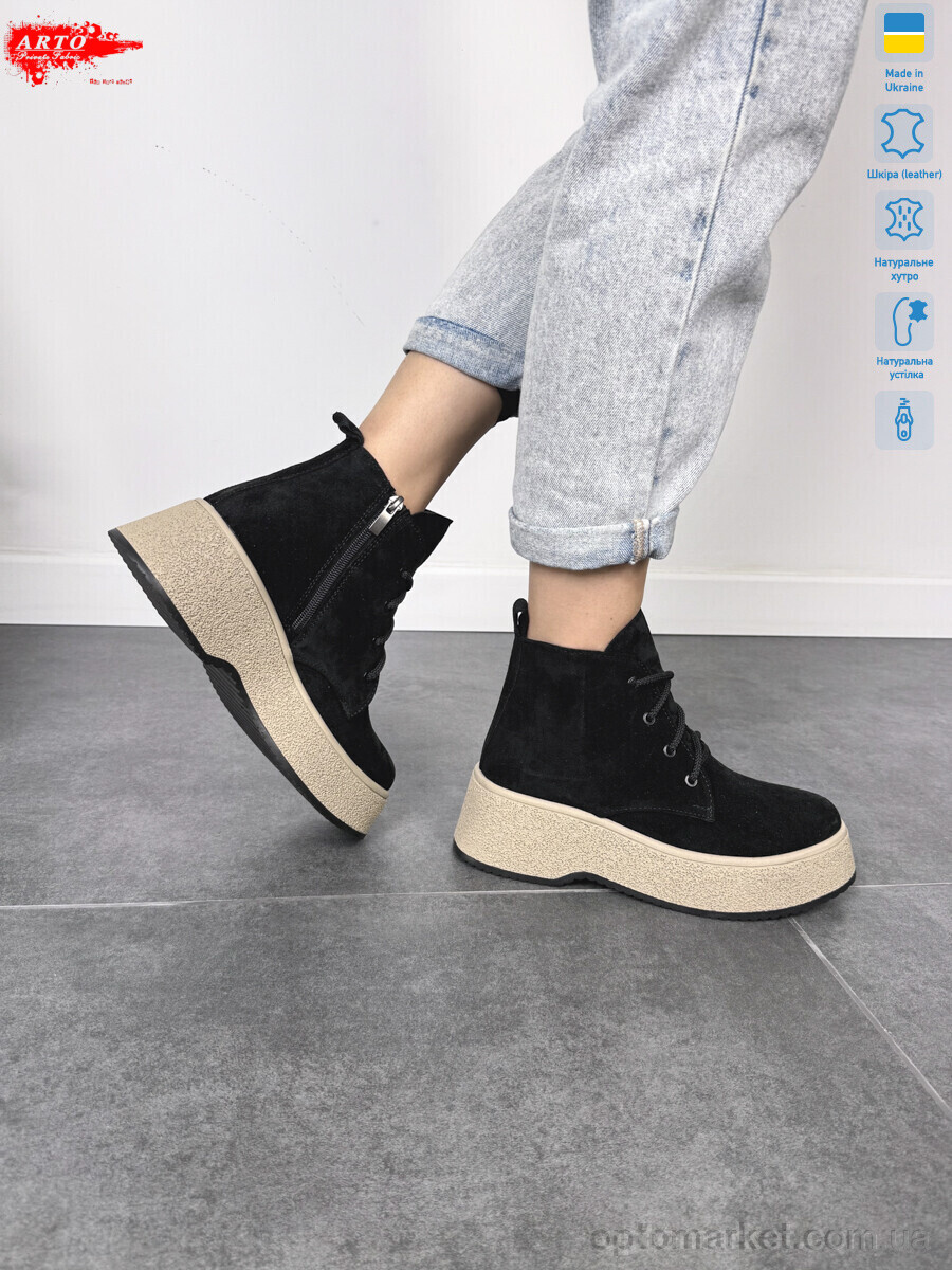 Купить Черевики жіночі 107 ч.з. хутро ARTO чорний, фото 2