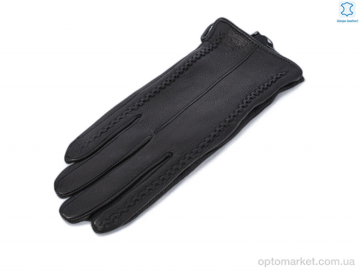 Купить Рукавички жіночі 1138 black шкіра олень махра Rubi чорний, фото 1