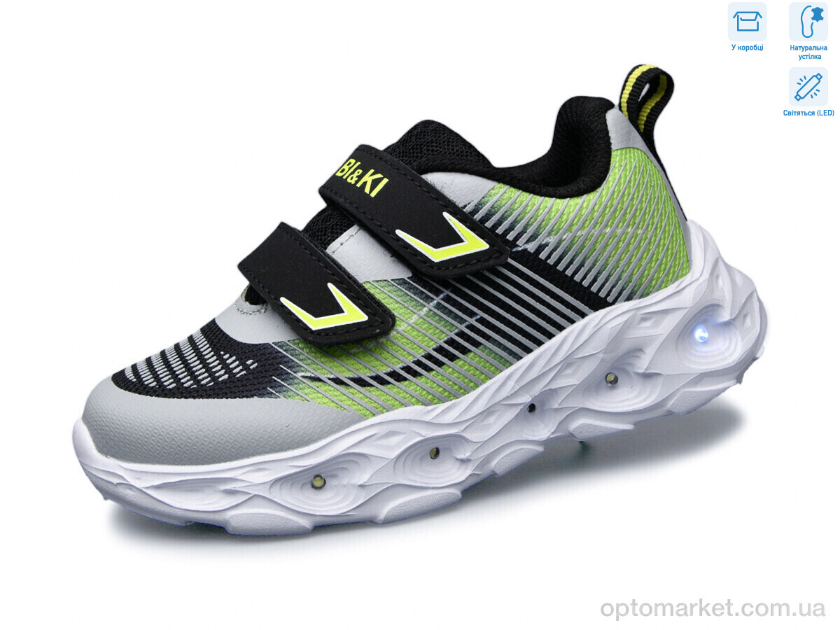 Купить Кросівки дитячі 11557E LED Bi&Ki зелений, фото 1
