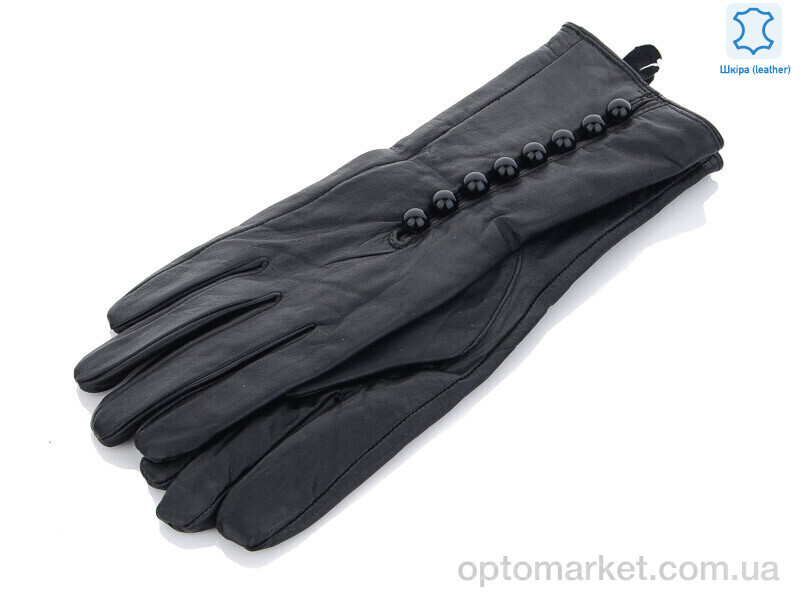 Купить Рукавички жіночі 12-08 шкіра Королева чорний, фото 1