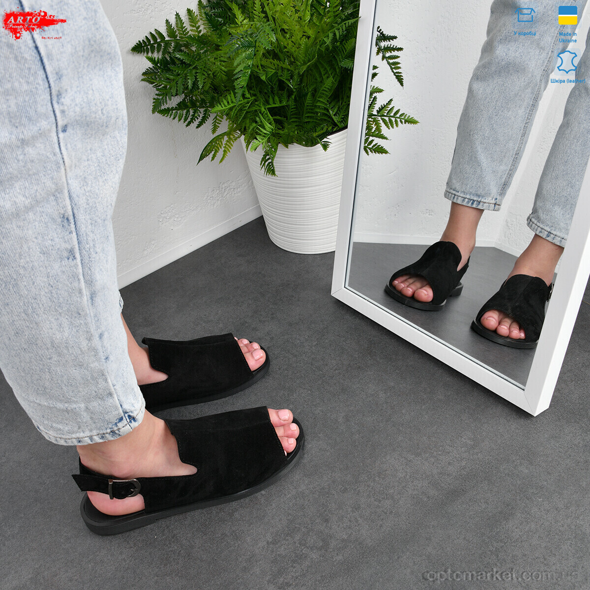 Купить Босоніжки жіночі 125 ч.з. ARTO чорний, фото 4