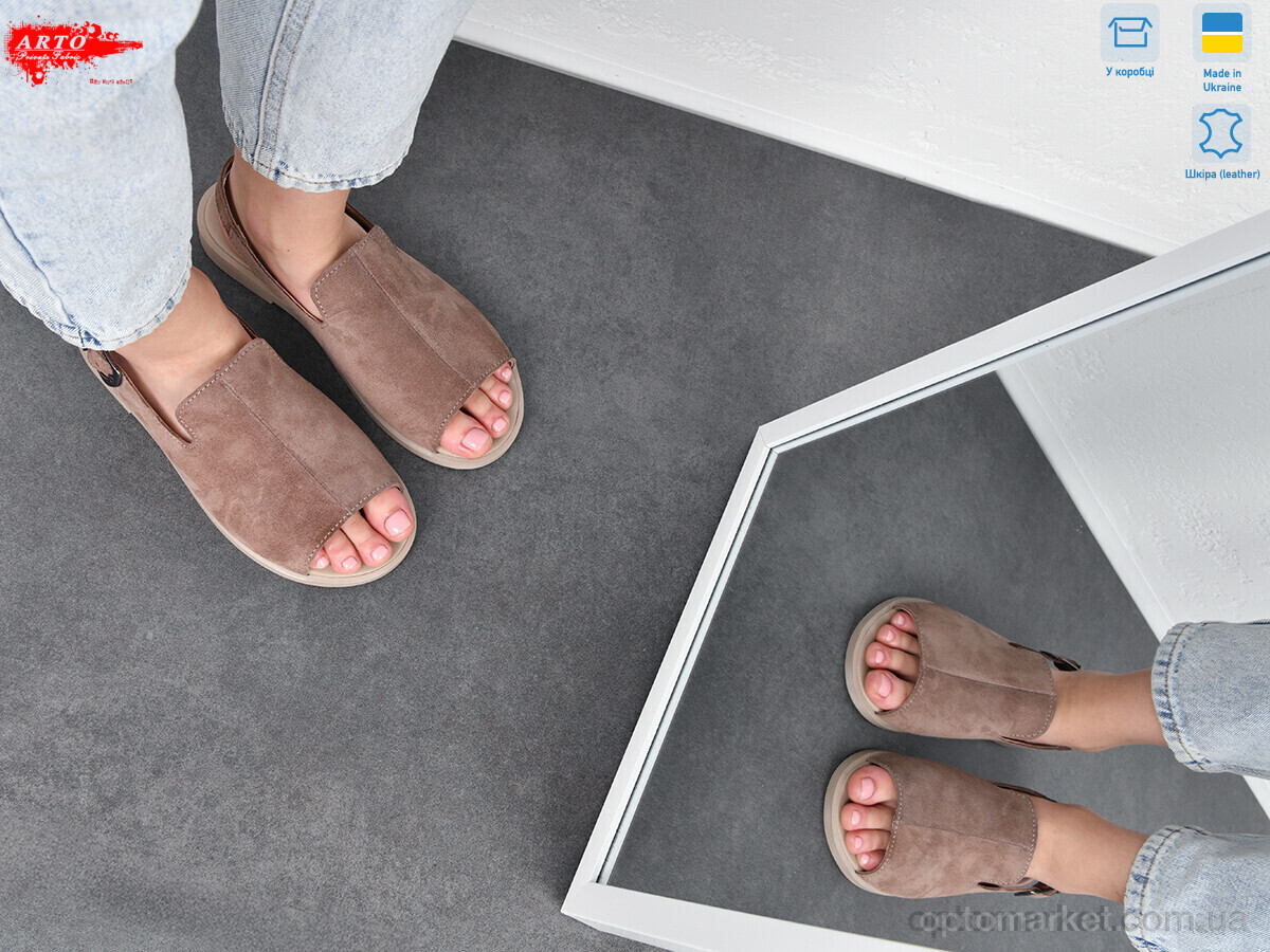 Купить Босоніжки жіночі 125 кофе з. ARTO коричневий, фото 4